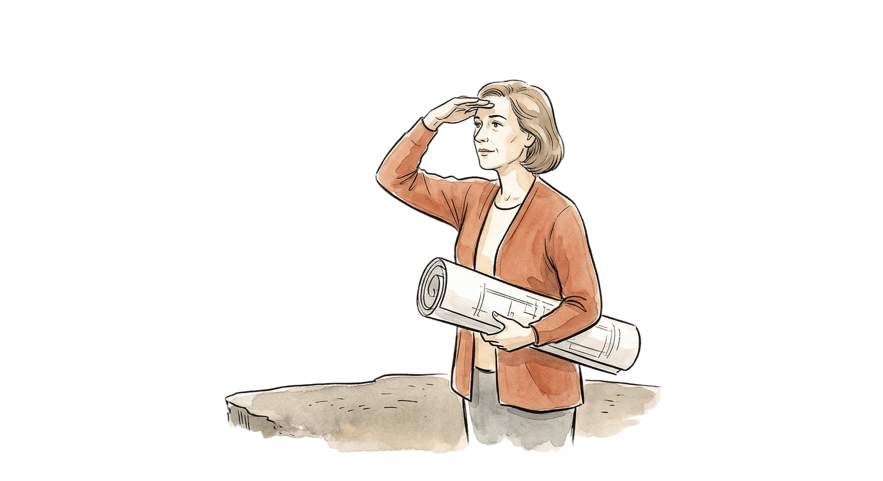 Illustration of a founder thinking late at night at a desk