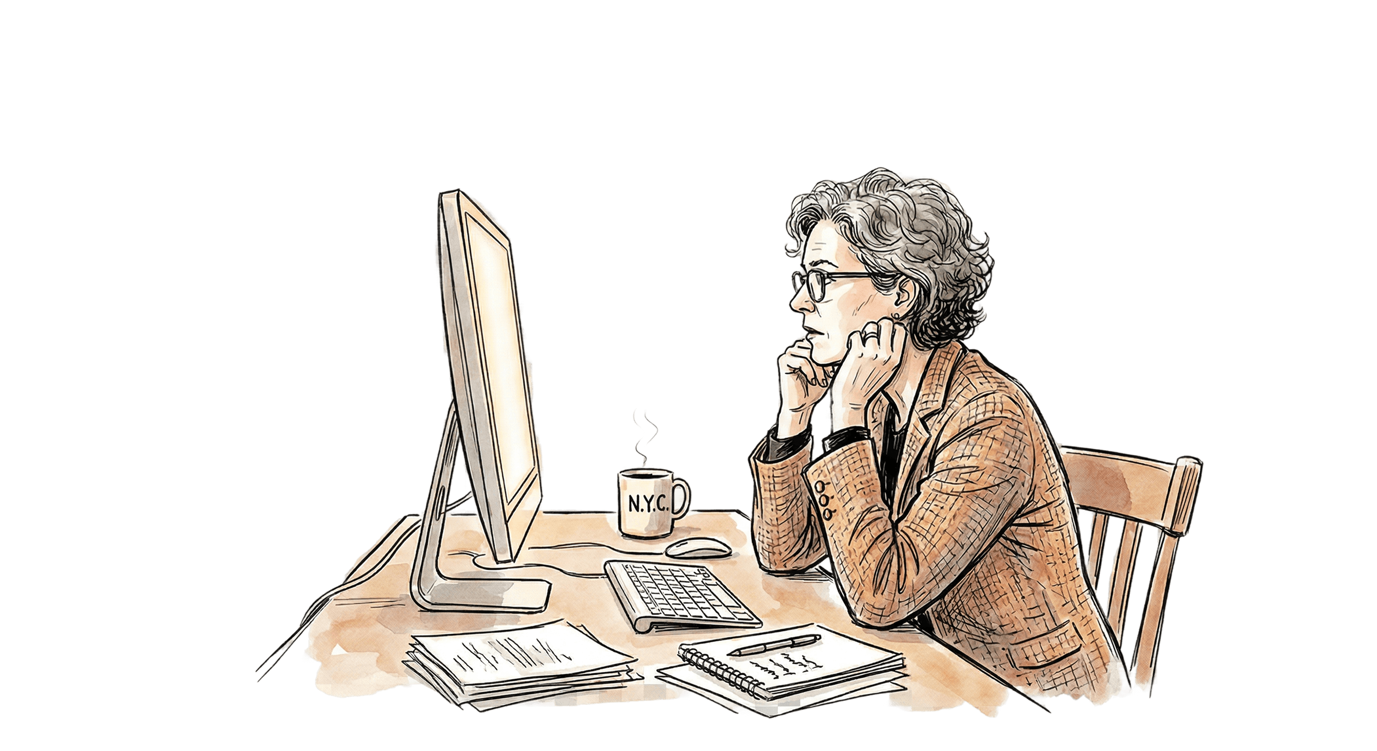 Illustration of a growth lead watching a dashboard