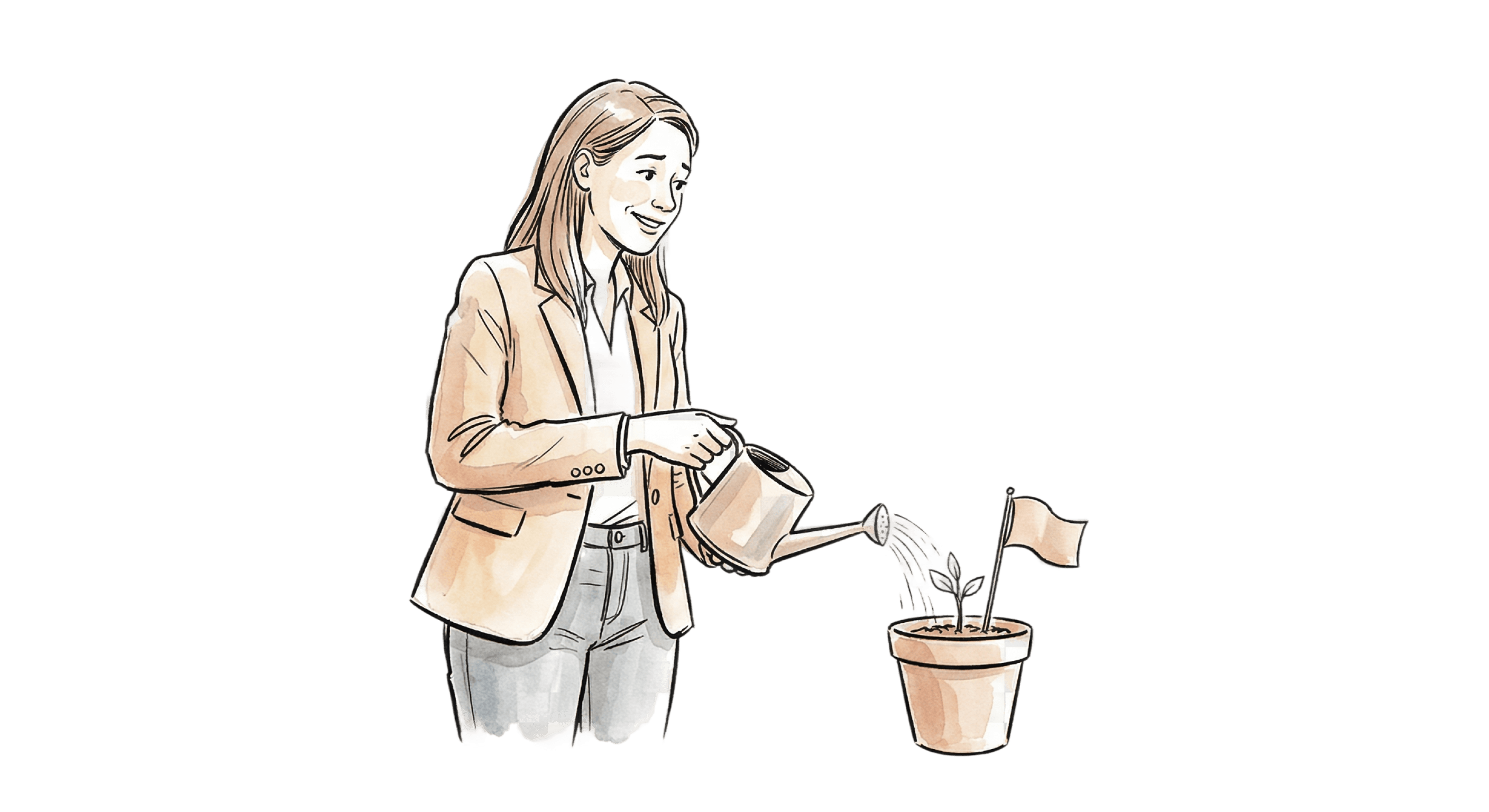 Illustration of a marketing manager with a megaphone directing traffic